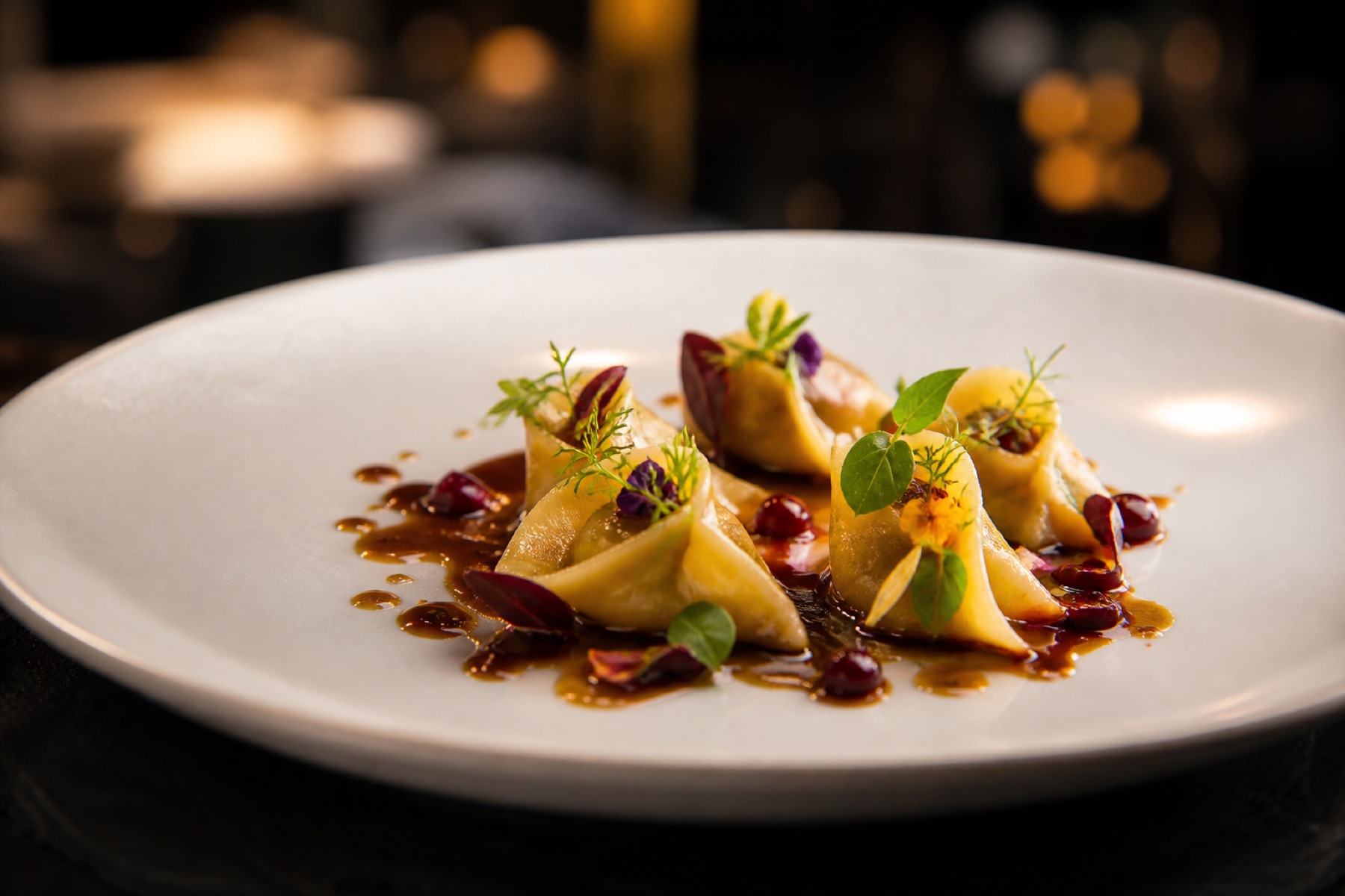 Piatto d'autore di un ristorante stellato